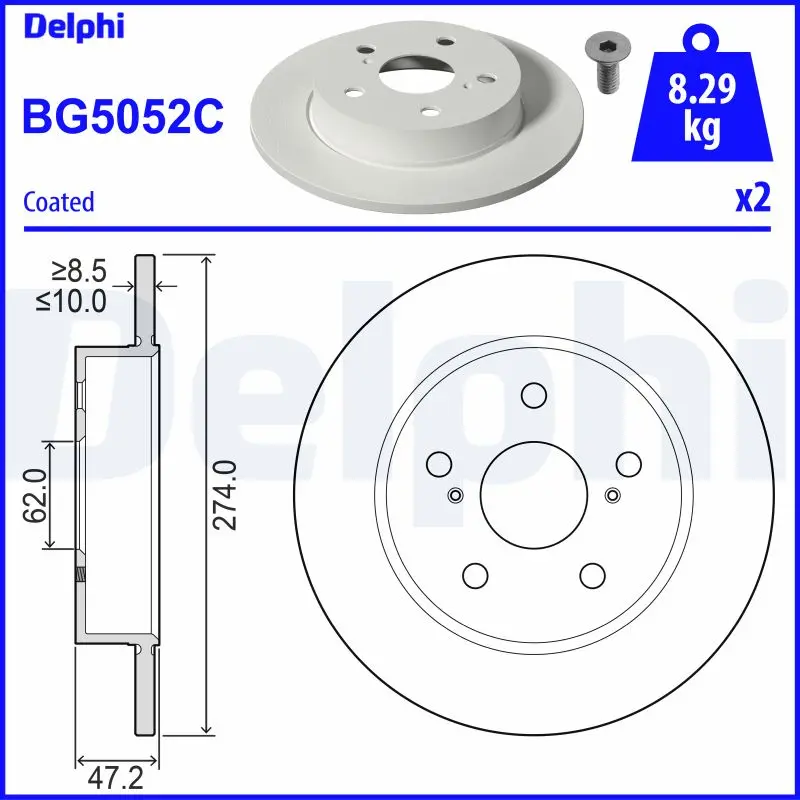 Brzdový kotouč DELPHI BG5052C