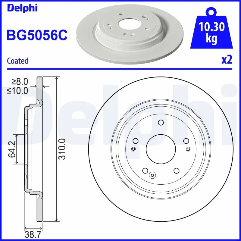 Brzdový kotouč DELPHI BG5056C