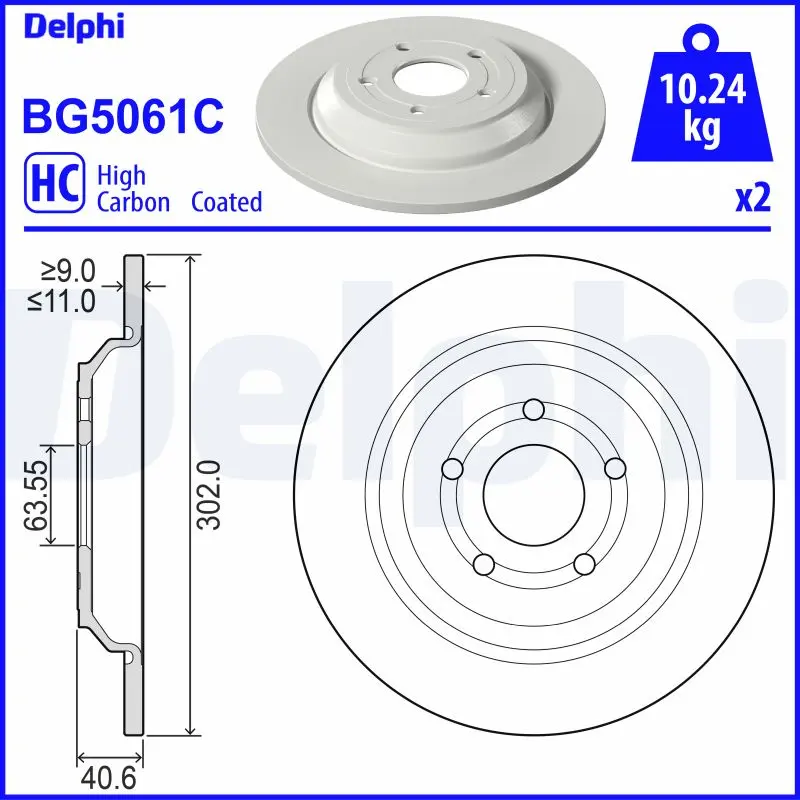 Brzdový kotouč DELPHI BG5061C