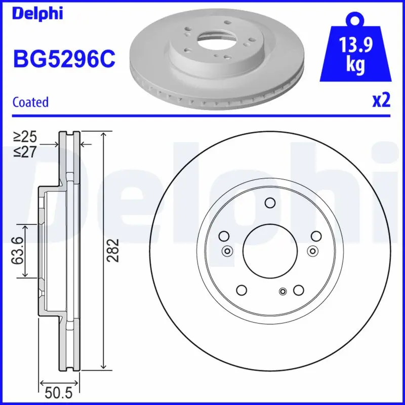 Brzdový kotouč DELPHI BG5296C
