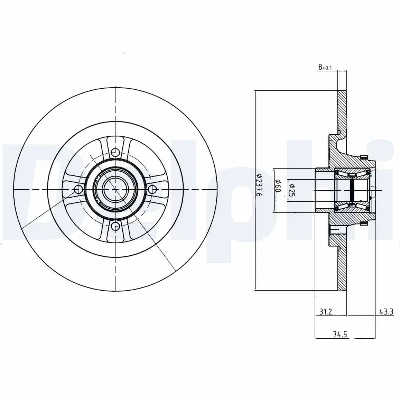Brzdový kotouč DELPHI BG9025RS