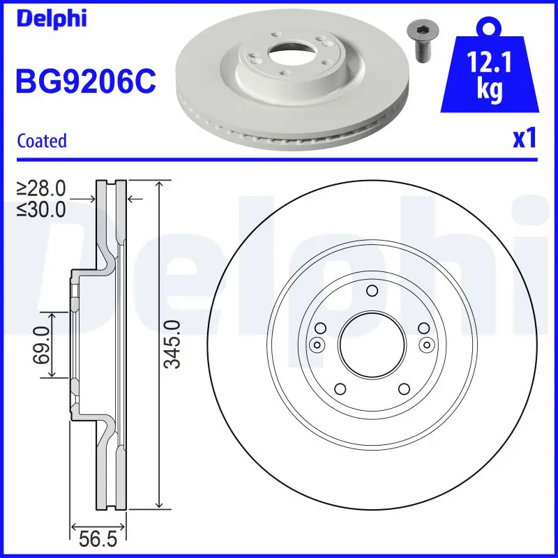 Brzdový kotouč DELPHI BG9206C