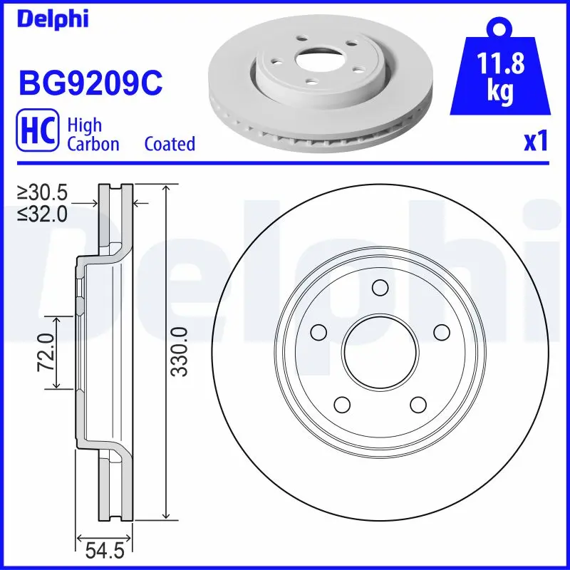 DELPHI Brzdový kotouč BG9209C
