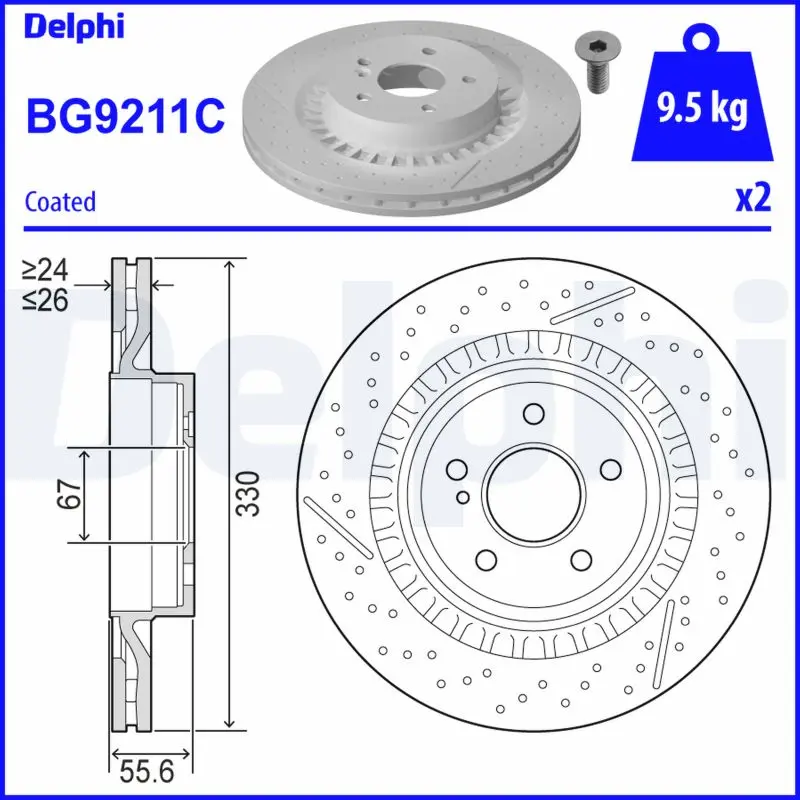Brzdový kotouč DELPHI BG9211C