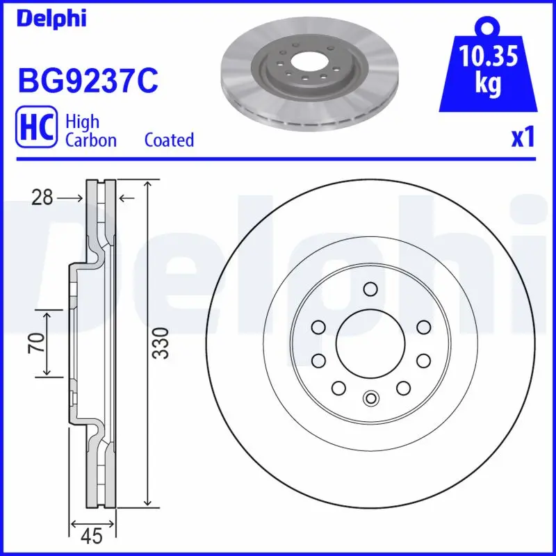 DELPHI Brzdový kotouč BG9237C
