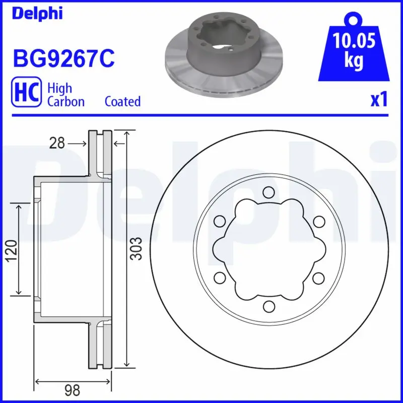 Brzdový kotouč DELPHI BG9267C