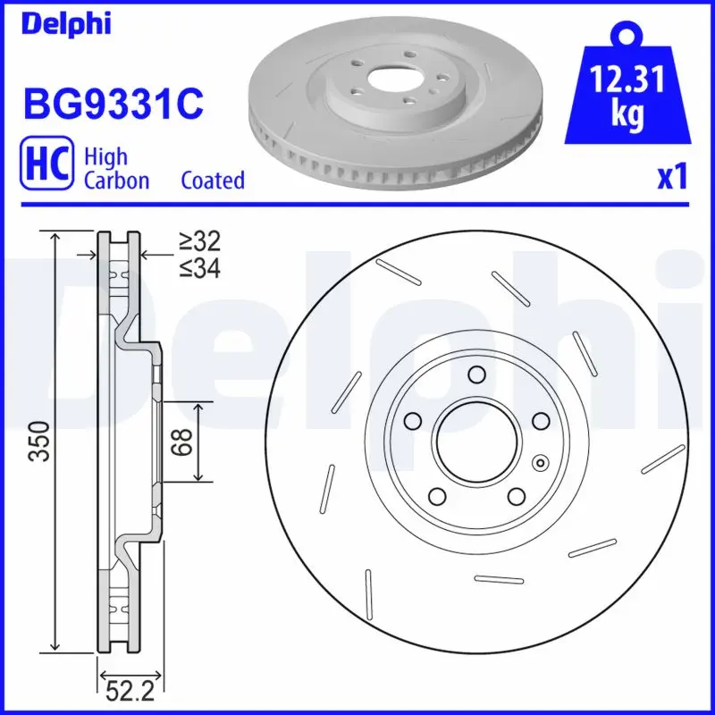Brzdový kotouč DELPHI BG9331C