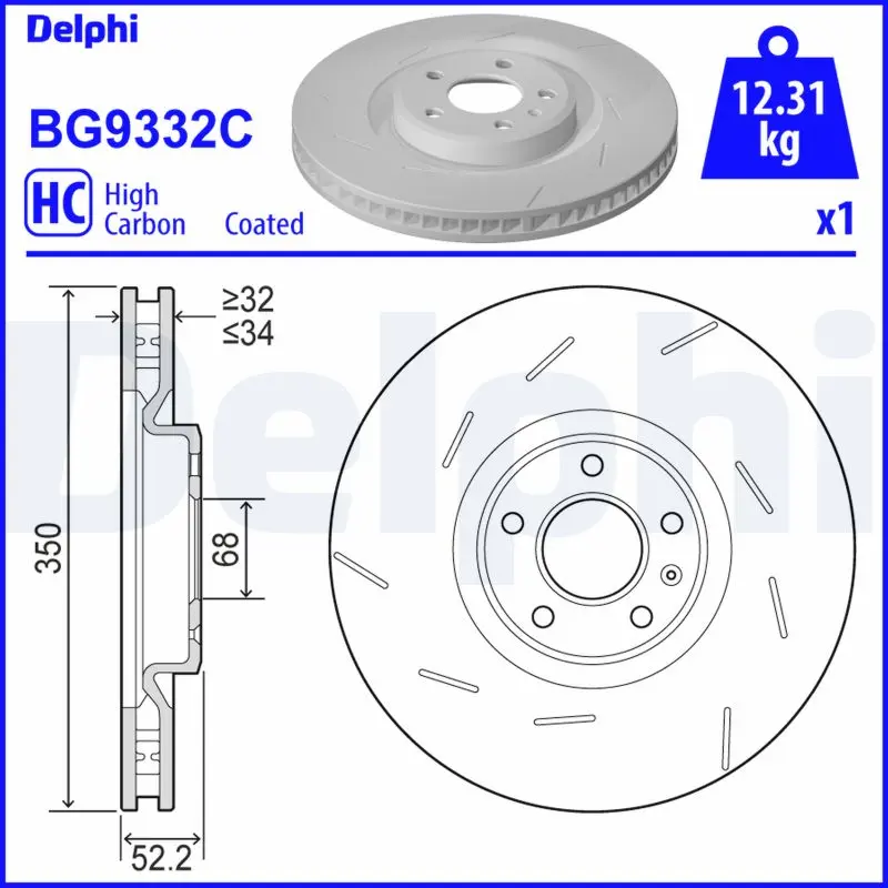 Brzdový kotouč DELPHI BG9332C