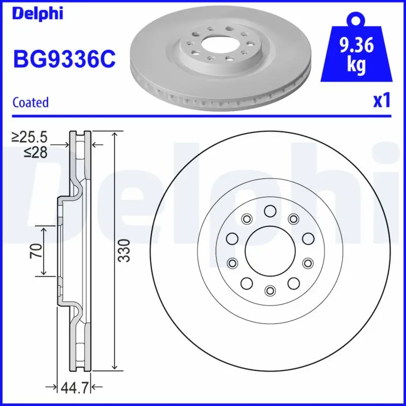 Brzdový kotouč DELPHI BG9336C