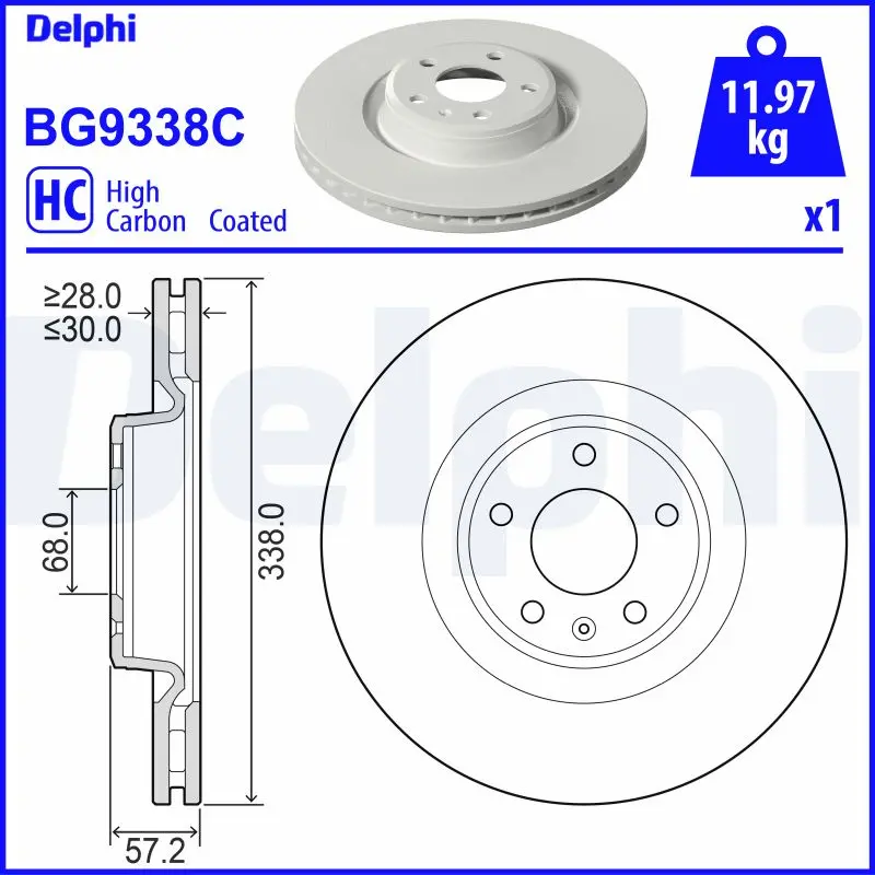 Brzdový kotouč DELPHI BG9338C