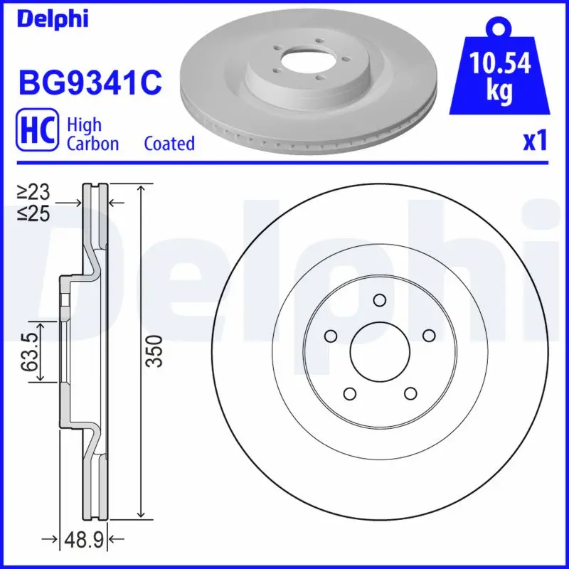 DELPHI Brzdový kotouč BG9341C