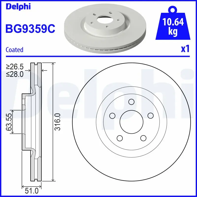 Brzdový kotouč DELPHI BG9359C