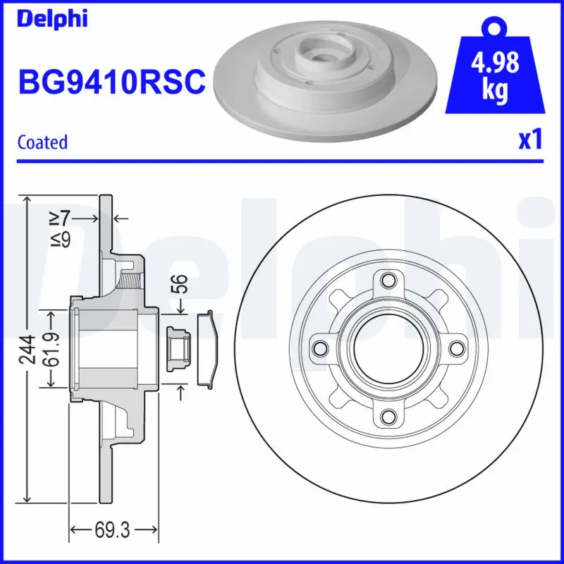Brzdový kotouč DELPHI BG9410RSC