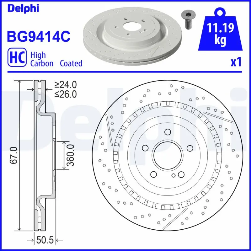 Brzdový kotouč DELPHI BG9414C