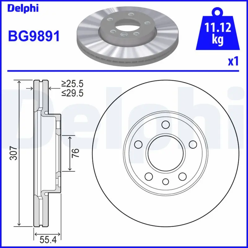 Brzdový kotouč DELPHI BG9891