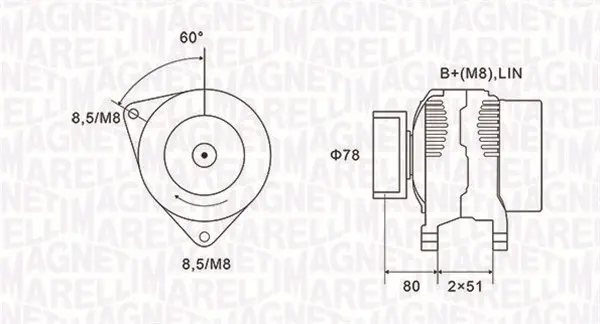 MAGNETI MARELLI Generátor 063731919010