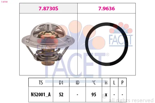 Termostat, chladivo FACET 7.8730