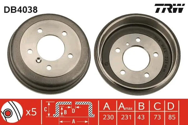 Brzdový buben TRW DB4038