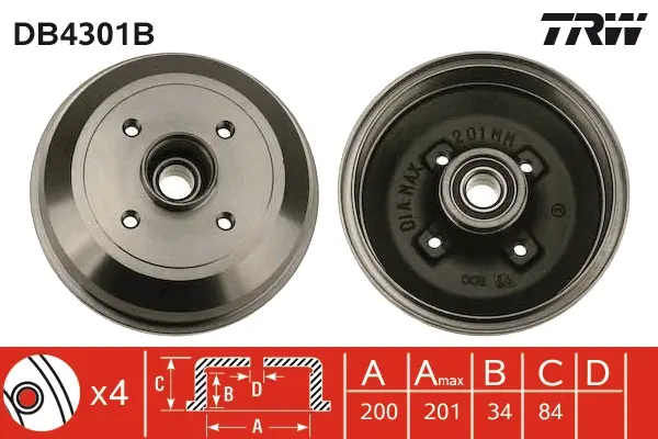 Brzdový buben TRW DB4301B