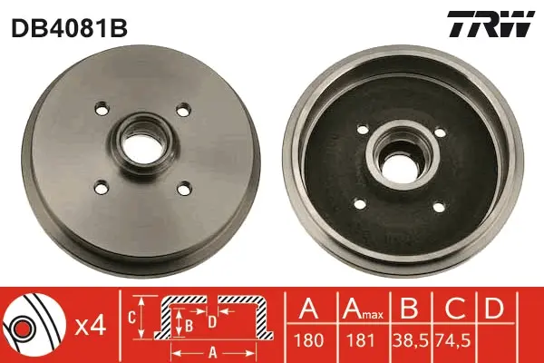 Brzdový buben TRW DB4081B