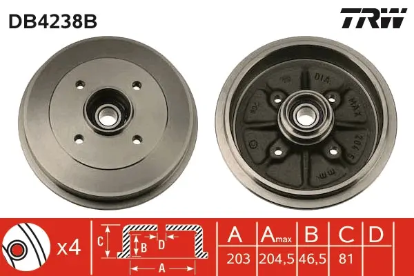 Brzdový buben TRW DB4238B
