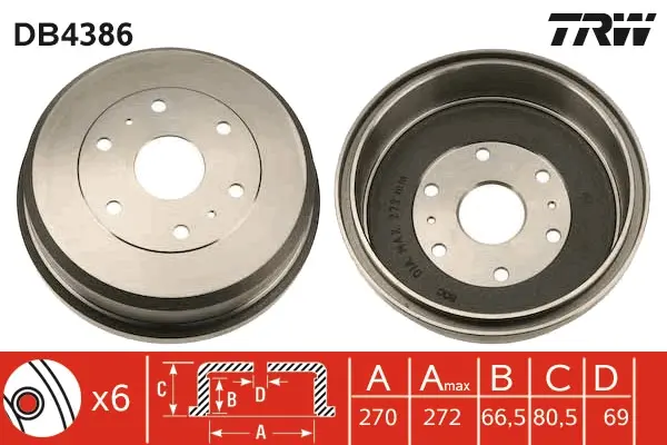 Brzdový buben TRW DB4386