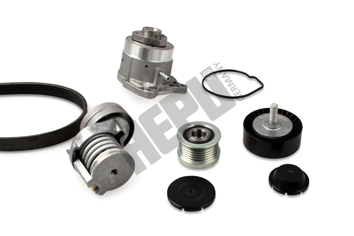 HEPU Vodní pumpa + klínový žebrový řemen PK06560
