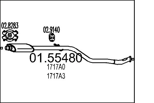 Střední tlumič výfuku MTS 01.55480