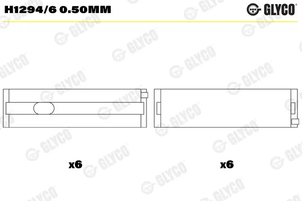 GLYCO Hlavní ložiska klikového hřídele H12946050MM