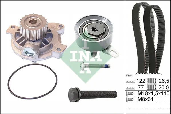 INA Vodní pumpa + sada ozubeného řemene 530040630