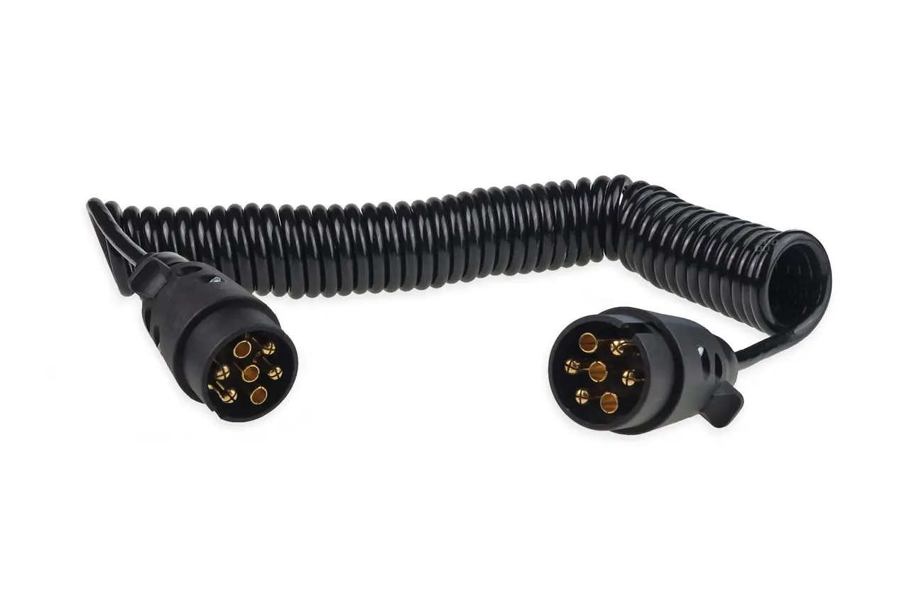 Spirálový kabel 7 pinů 12V 6 m