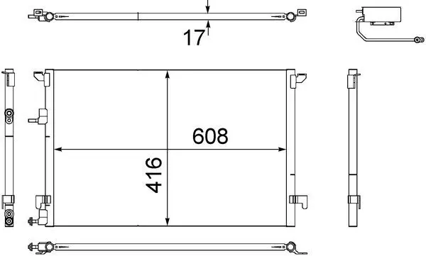 MAHLE ORIGINAL Kondenzátor, klimatizace AC 498 000S