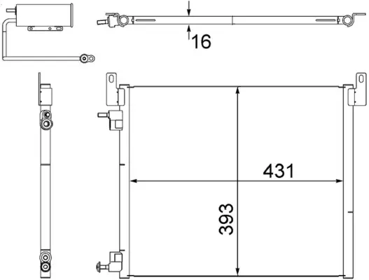 Kondenzátor, klimatizace MAHLE AC 499 000S