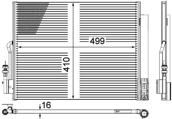 Kondenzátor, klimatizace MAHLE AC 596 000P