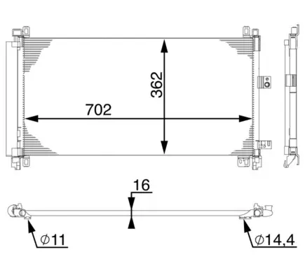 MAHLE ORIGINAL Kondenzátor, klimatizace AC 597 000S