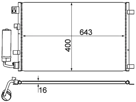 Kondenzátor, klimatizace MAHLE AC 604 001S