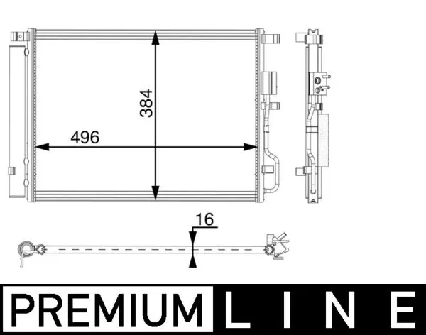 MAHLE ORIGINAL Kondenzátor, klimatizace AC 61 000P