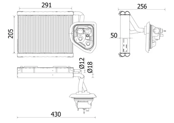 MAHLE ORIGINAL Výparník, klimatizace AE 159 000P