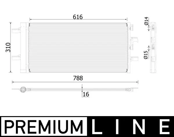 MAHLE ORIGINAL Kondenzátor, klimatizace AC 891 000P