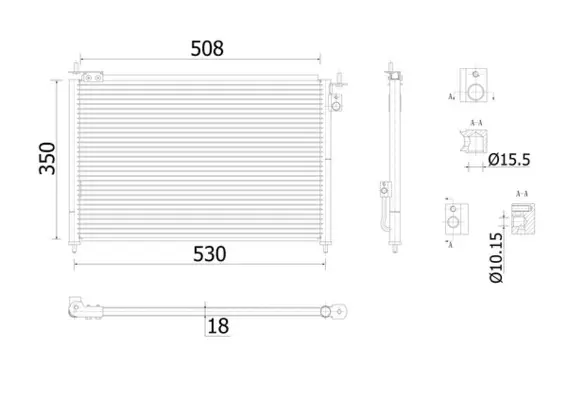 MAHLE ORIGINAL Kondenzátor, klimatizace AC 910 000S