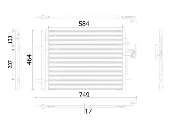 MAHLE ORIGINAL Kondenzátor, klimatizace AC 934 000S