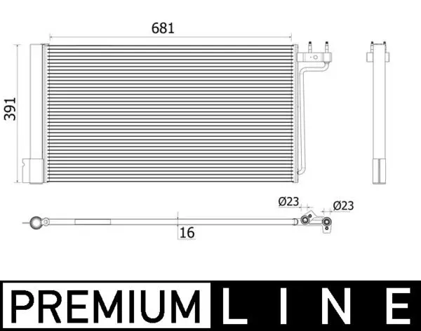 MAHLE ORIGINAL Kondenzátor, klimatizace AC 941 000P
