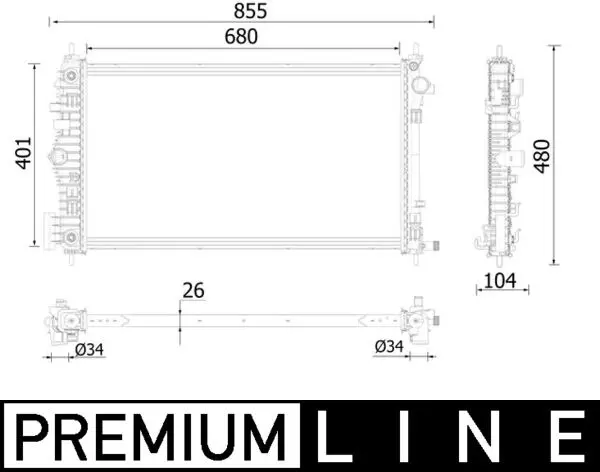 MAHLE ORIGINAL Chladič, chlazení motoru CR 2225 000P