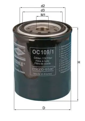 Olejový filtr MAHLE OC 109/1