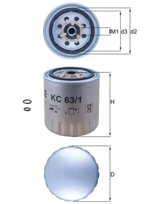 MAHLE ORIGINAL Palivový filtr KC631D