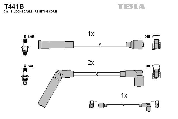 Sada kabelů pro zapalování TESLA T441B