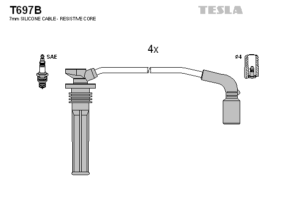 Sada kabelů pro zapalování TESLA T697B