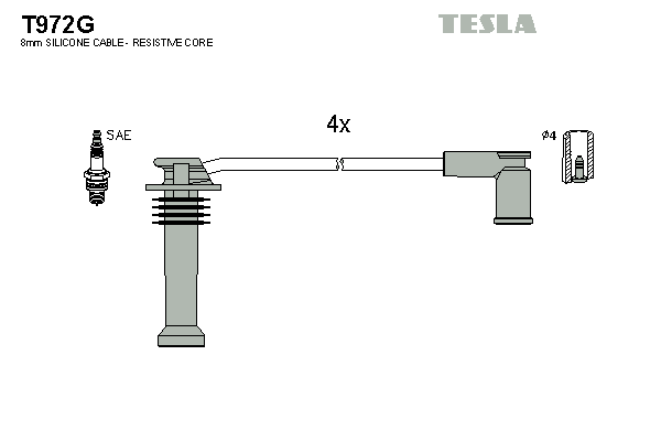 Sada kabelů pro zapalování TESLA T972G