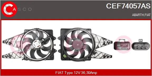 Elektromotor, větrák chladiče CASCO CEF74057AS