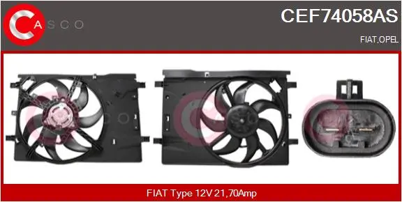 Elektromotor, větrák chladiče CASCO CEF74058AS